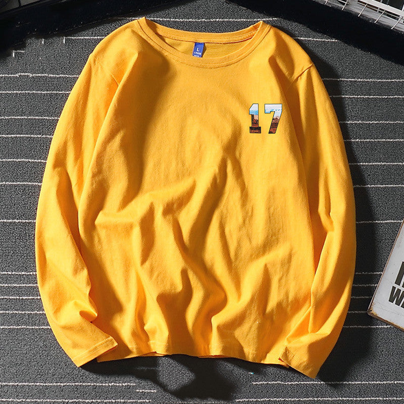 Simple Trend Men's Long-sleeved T-shirt Hong Kong Style Retro