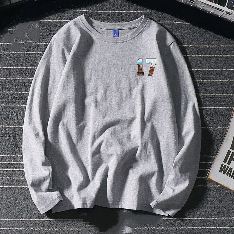 Simple Trend Men's Long-sleeved T-shirt Hong Kong Style Retro