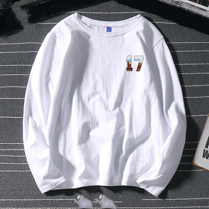 Simple Trend Men's Long-sleeved T-shirt Hong Kong Style Retro